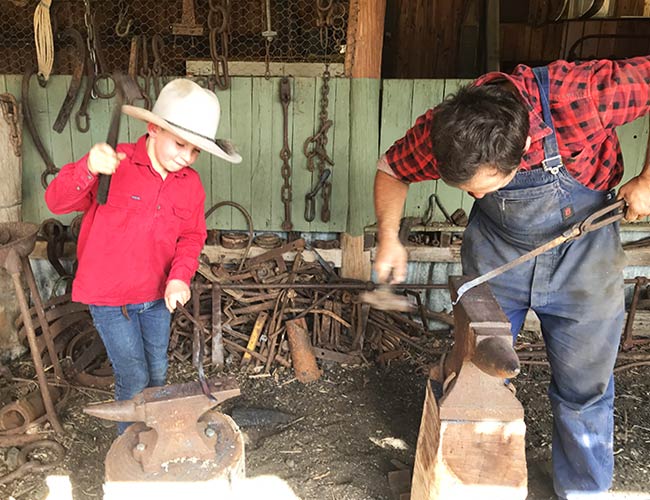 Blacksmithing at Gleneden Family Farm